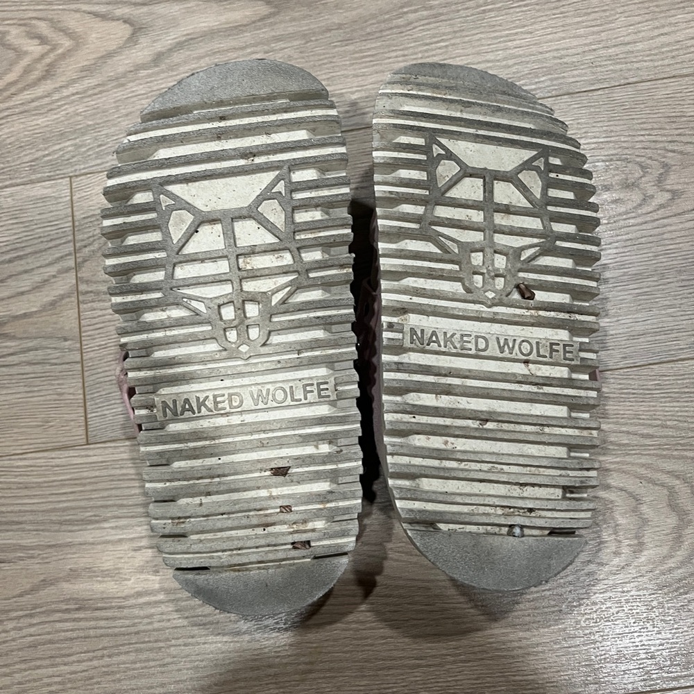 Naked Wolfe Suede Slip-On Shoes - Blush Pink Mule Open - Picture 8 of 8